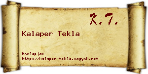 Kalaper Tekla névjegykártya